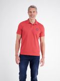 LERROS Poloshirt in trendigen Farben mit Flachstrickkragen, Maat: XXL, Kleur: MUTED RED
