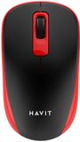 Havit MS626GT Souris de bureau sans fil, 2,4 GHz, 3 touches, portée 10 m, nano-récepteur, couleur : rouge