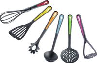Merkloos Westmark Keukenhulpset, 6 stuks, spatel, Schuim-, spaghettilepel, soeplepel, aardappelstamper, garde, PA, kleureneditie