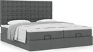Maison Exclusive - Cadre de lit ottoman avec matelas, gris foncé, 180x200 cm, textile
