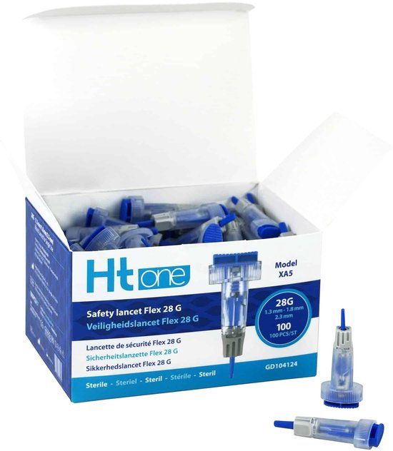 HT One Veiligheidslancet Flex 28G (1.3/1.8/2.3mm) - 100 stuks