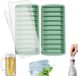 VHV - Moule à glaçons - silicone alimentaire forme carrée 2 pièces - avec couvercle, démoulage facile, remplissage sans éclaboussures - pour whisky, cocktails, café glacé et fêtes