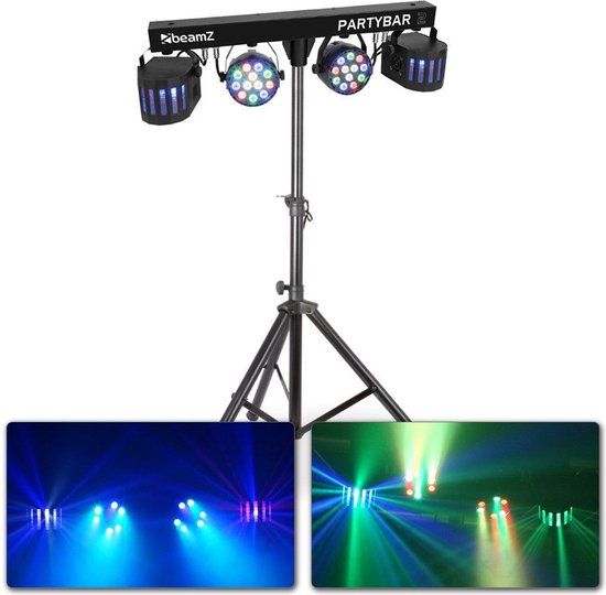 BeamZ Partybar2 Feestverlichting Lichtset met Statief - DMX, 4 Kleuren