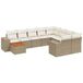 vidaXL 10-delige Loungeset met kussens, polyrattan, beige