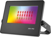 BES LED Brinton Zentor LED Breedstraler RGB met Afstandsbediening - 20 Watt - Dimbaar - Zwart