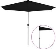 vidaXL Balkonparasol half met aluminium paal 300x155x223 cm noir