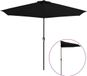 vidaXL Balkonparasol half met aluminium paal 300x155x223 cm noir