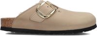 Birkenstock Boston Big Buckle Nubuck Beige Dames Instappers Maat 38