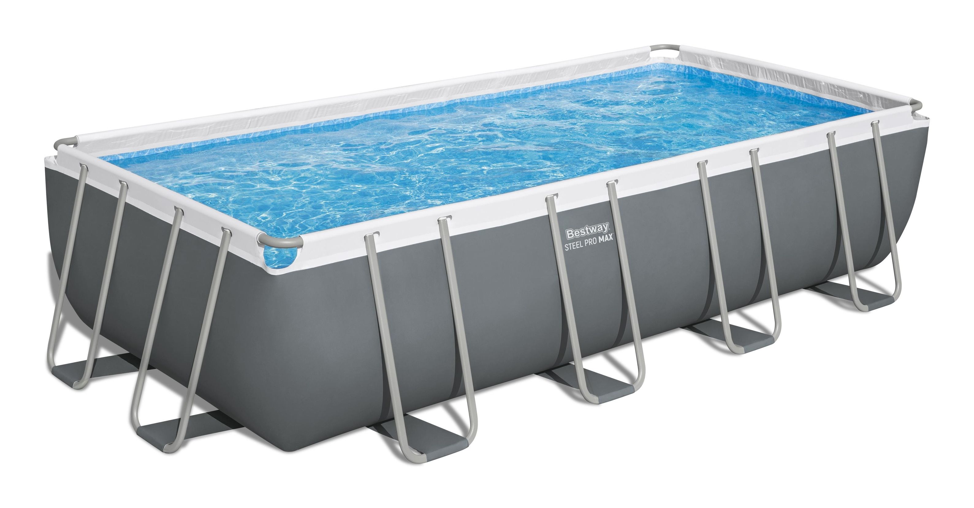 Bestway Steel Pro Power Steel Zwembad Rechthoek 549 cm - Grijs