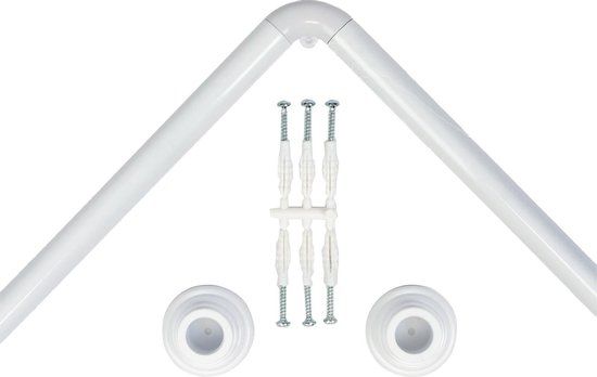 Saninorm Douchegordijnstang - 90x90 cm - RVS - Wit