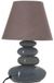 Lampe 4 Galets Abat-jour Marron Foncé - Lampe À Poser - D 20,5 X H 31 Cm - Gris