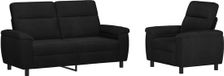 vidaXL Canapé 2 places Tissu Noir