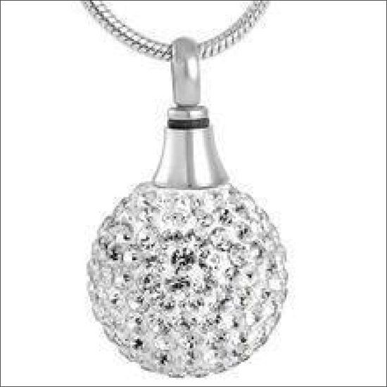 Aramat Jewels Stalen Ashanger Bol - Blauwe Kristallen - 25mm