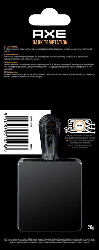 Axe Luchtverfrisser Mini Vent 3 Cm Dark Temptation - Auto Luchtverfrisser