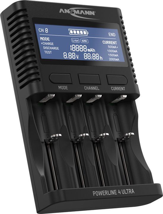Ansmann Powerline 4 Ultra - Batterij oplader - Zwart
