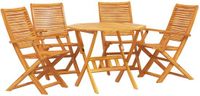 vidaXL Eettafel Set Bruin Massief Acacia Hout