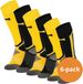 Xtreme sockswear Xtreme Snowboard Sokken - Multi Yellow - Maat 39/42 - 6 paar Snowboardsokken - Verstevigde Hiel, Kuit en Scheenbeen - Extra Ventilerend - Naadloze teen