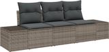 vidaXL Tuinbank Set 3-zits Grijs Polyrattan