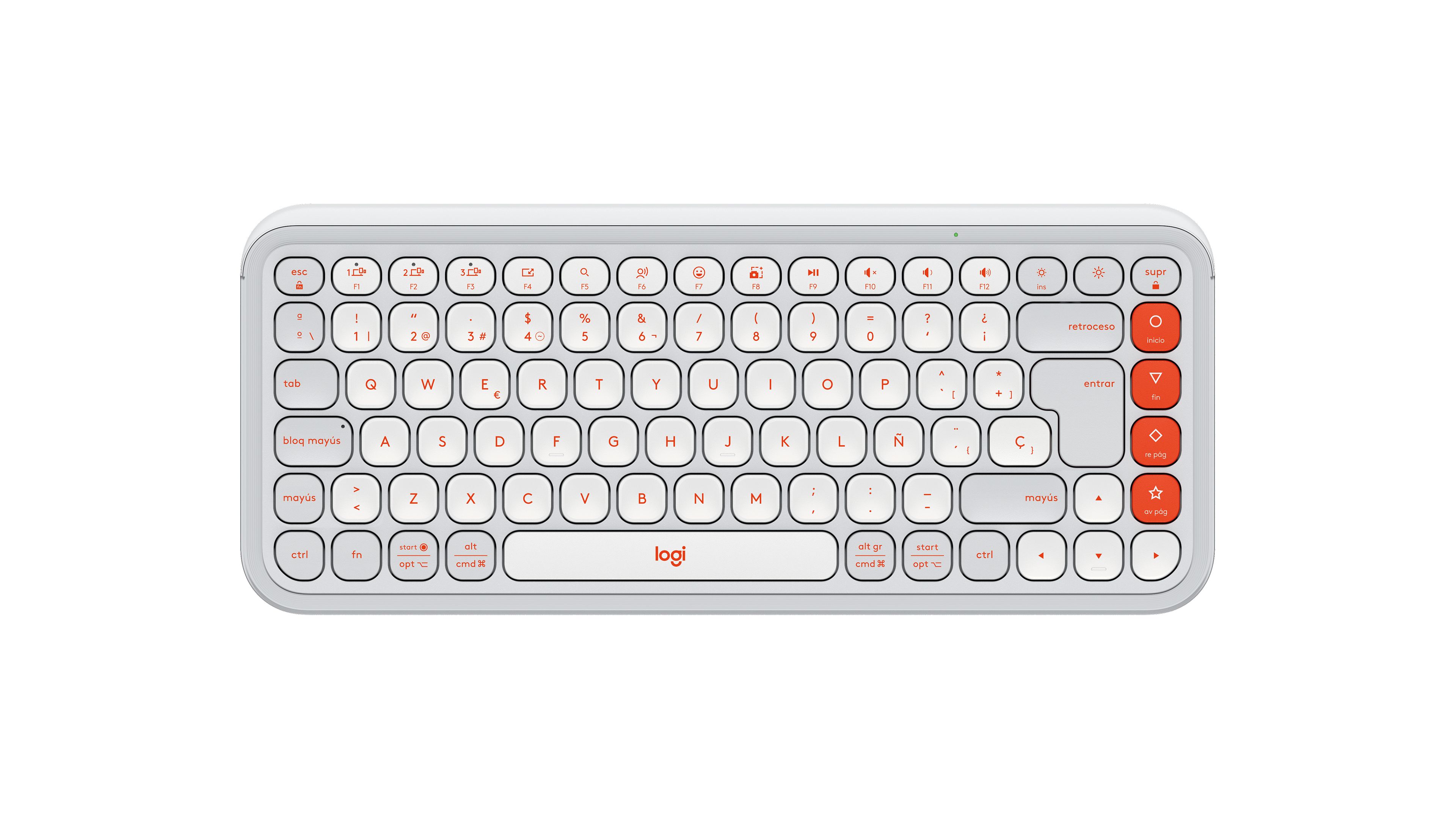 Logitech POP ICON KEYS Bluetooth QWERTY Spaans Wit Toetsenbord