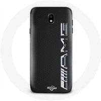 Maniacase Hoesje voor Samsung Galaxy J3 2017 Amg Logo Carbon Textuur