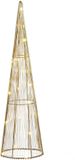 Mica Decorations LED kegel - kerstboom lamp - goud - polyester/metaal - H50 cm