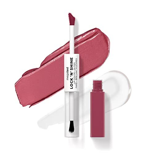 Wet n'Wild Megalast Lock n' Shine, Dual-Ended Lip Color and Clear Gloss, Vitamin E and Jojoba Oil Enriched Formula, Pinky Promise Shade