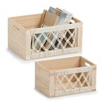 Zeller Present Boho Opbergdoos Rechthoekig Multiplex, Hout Natuurlijk