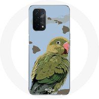 Maniacase Case voor Oppo A74 5G Parkieten Vogels groen