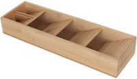 Merkloos Relaxdays Bestekorganizer - Bamboe - Naturel - 5 Vakken - 40x6x12 cm