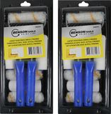 Interbosch B.V. 2x stuks rouleau laque/rouleau mousse jeux de peinture 5 et 10 cm avec bac à peinture et support