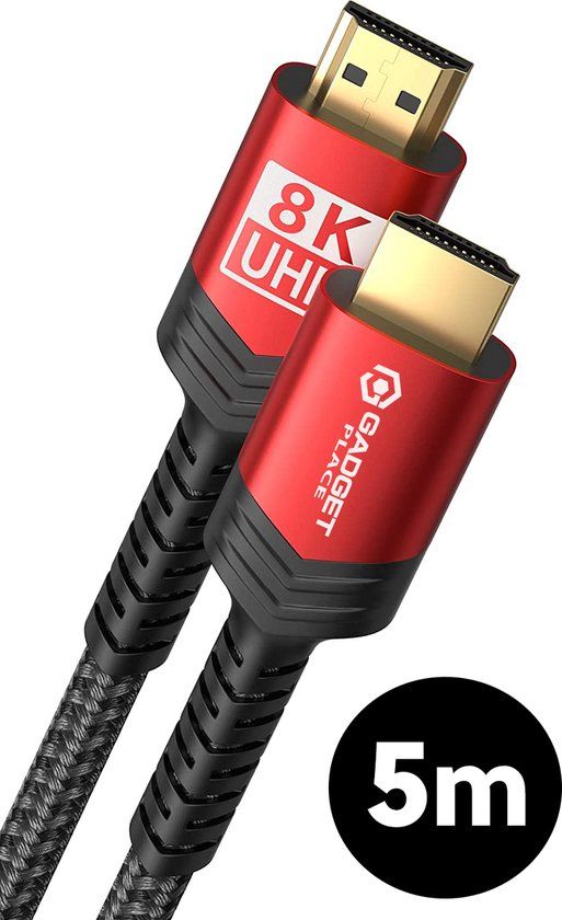 Gadgetplace Premium 8K HDMI kabel 2.1 - 5 Meter - 48Gbps - Ultra HD High Speed - HDMI naar HDMI - 8K UHD / 4K UHD
