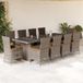 Prolenta Maison Exclusive Tuinset voor buiten, 11-delig, met kussens, grijs, van polyrotan