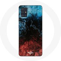 Maniacase Etui voor Samsung Galaxy A51 5G Abstracte textuur achtergrond rood zwart blauw