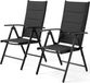 Aluminium chaise de jardin set de 2 - noir