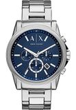 Armani Exchange Herenhorloge, chronograaf kwartsuurwerk, 45 mm roestvrijstalen behuizing met armband van roestvrij staal, AX2509