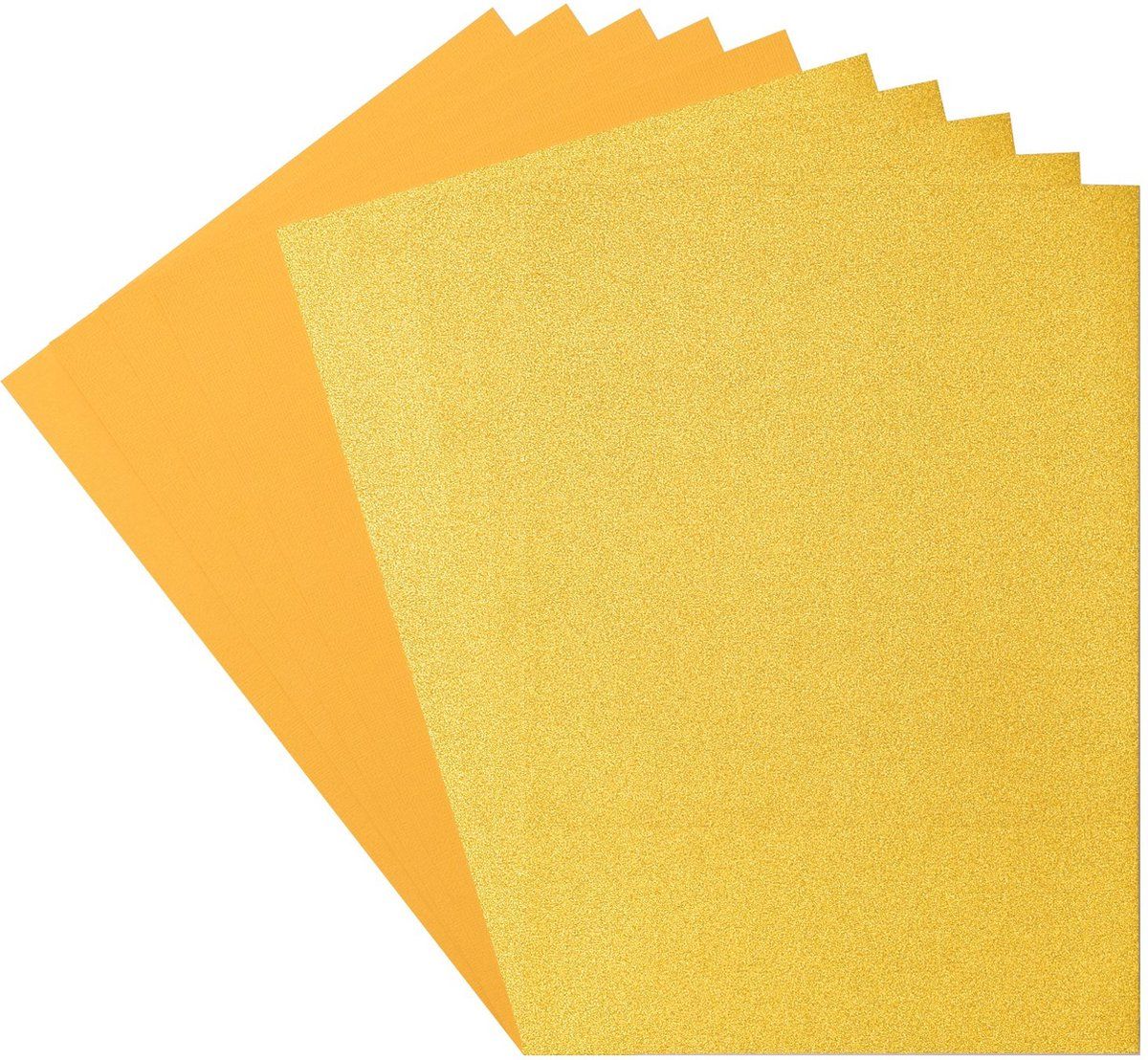 Florence Glitter Papier & Cardstock Set A4 - 2x5 Vellen - Yellow - 8716052233694