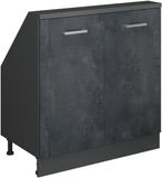 Merkloos / Sans marque Schuin Dak Kast - Opbergkast Zolder - Ruimte Benutten - Verborgen Voeten - 80x46x81.6 cm - Betonlook Antraciet