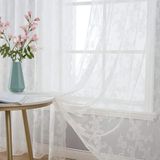 Rideaux en dentelle motif floral romantique set van 2 140x175cm Blanc