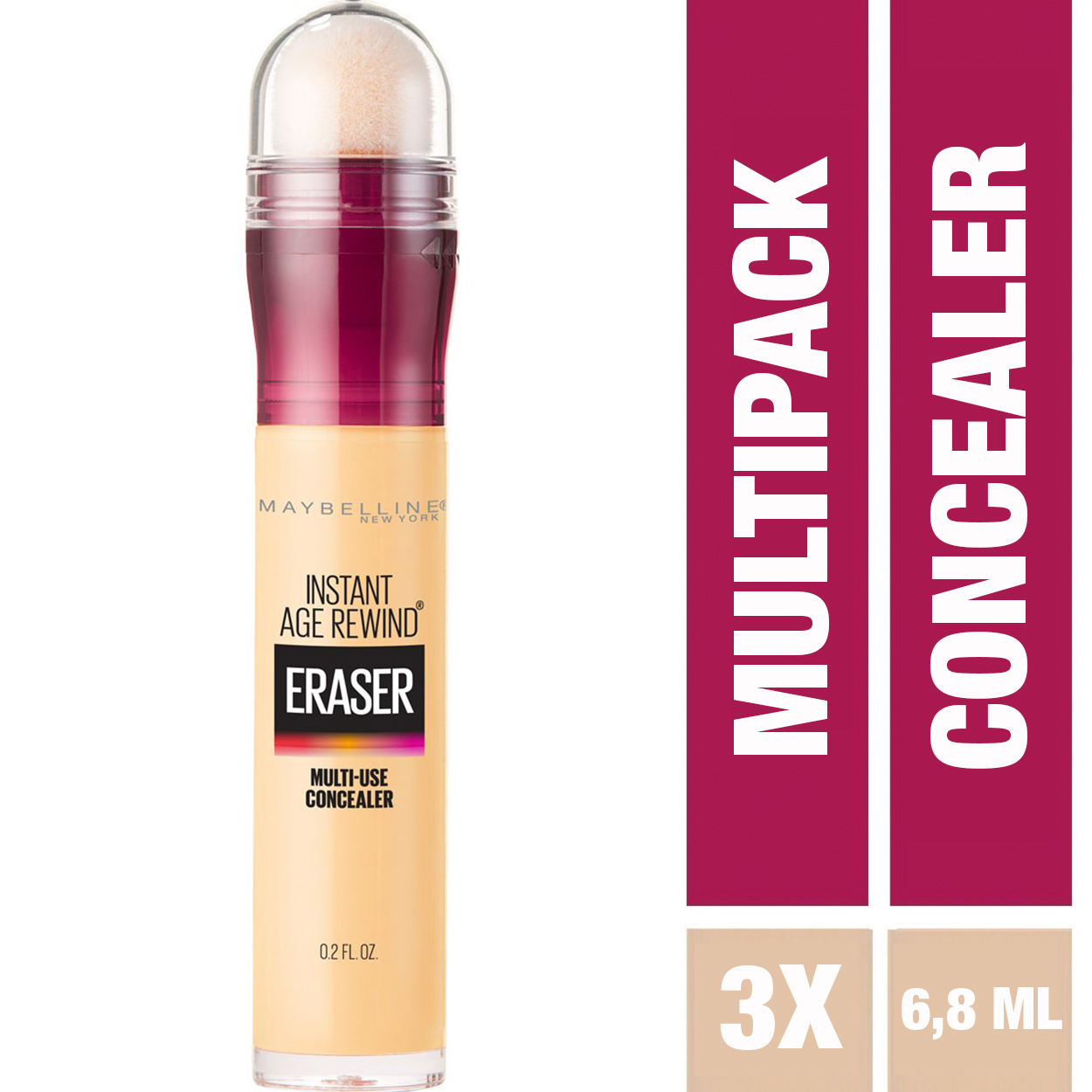 Maybelline Instant Anti Age Eraser 06 Neutralizer Multipack - voordeelverpakking concealers die zichtbaar wallen wegwerken - 6,8 ml (eerst: Instant Age Rewind Concealer)