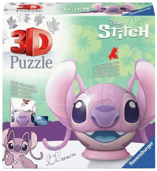 Ravensburger 3D Puzzel Disney Stitch Bal - 72 Stukjes