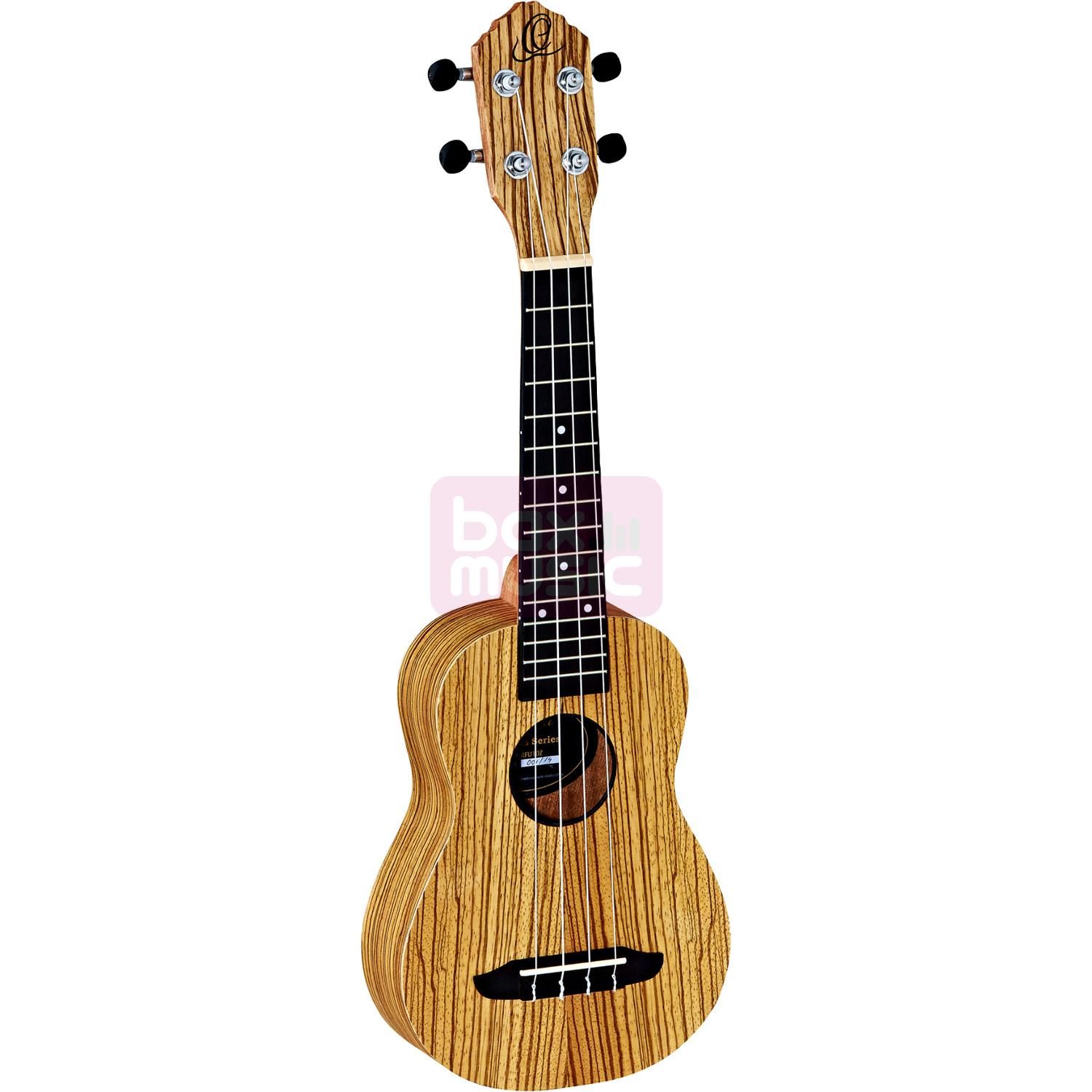 Ortega Friends Series RFU 10 Z sopraan ukelele zebrawood naturel