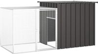 vidaXL Kippenhok 200x91x100 cm gegalvaniseerd staal antracietkleurig