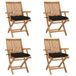 Maison Exclusive - Chaises Pliantes Avec Coussins, 4 Pièces, En Teck Massif