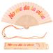Fisura Originele houten waaier met de boodschap "no me da la vida". Kleurrijk en modern accessoire, oranje zakventilator met clip inbegrepen. Afmetingen: 42,5 x 23 cm