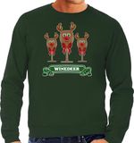 Bellatio Decorations Foute Kersttrui/sweater heren - winedeer - groen - M