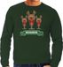 Bellatio Decorations Foute Kersttrui/sweater heren - winedeer - groen - M