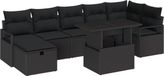 vidaXL Tuinbank - Zwart - 2 zitplekken - Polyrattan