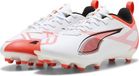 PUMA ULTRA 5 PLAY FG/AG Jr Unisex Sportschoenen - PUMA White-PUMA Black-Glowing Red