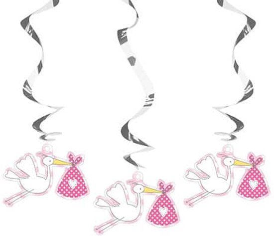 Folat - Hangdecoratie It's a girl (3 stuks)