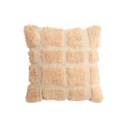 Light & Living sierkussen FASANO licht roze+crème (45 x 45 x 10 cm)